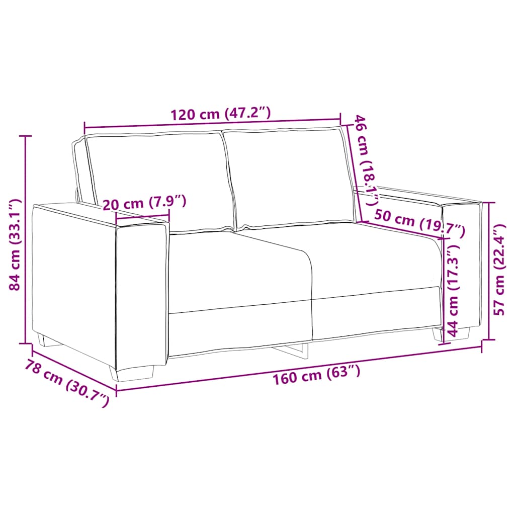Set di Divani 2 pz con Cuscini Marrone in Tessuto | homemem39