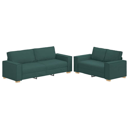 Set di Divani 2 pz con Cuscini Verde scuro in Tessuto | homemem39