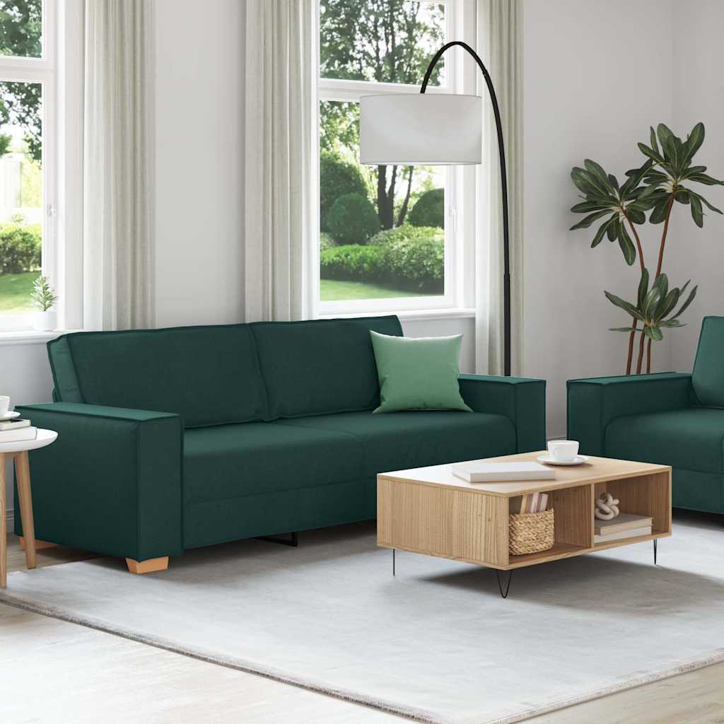 Set di Divani 2 pz con Cuscini Verde scuro in Tessuto | homemem39