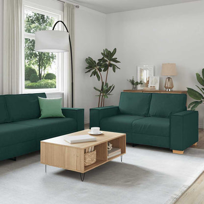 Set di Divani 2 pz con Cuscini Verde scuro in Tessuto | homemem39