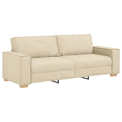 Set di Divani 2 pz con Cuscini Crema in Tessuto | homemem39
