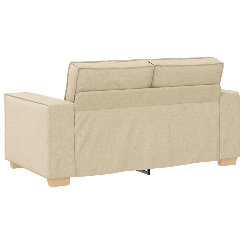 Set di Divani 2 pz con Cuscini Crema in Tessuto | homemem39