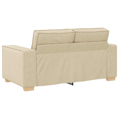 Set di Divani 2 pz con Cuscini Crema in Tessuto | homemem39
