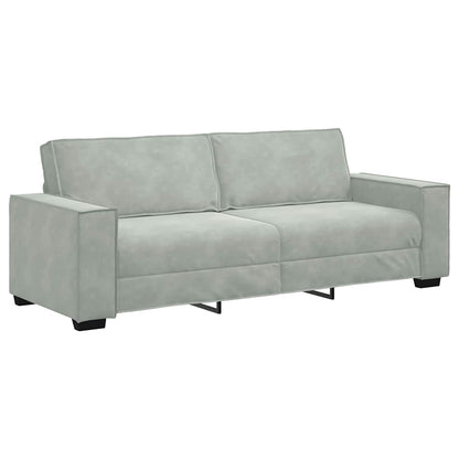 Set di Divani 2 pz con Cuscini Grigio Chiaro in Velluto | homemem39