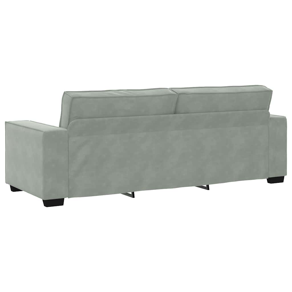 Set di Divani 2 pz con Cuscini Grigio Chiaro in Velluto - homemem39