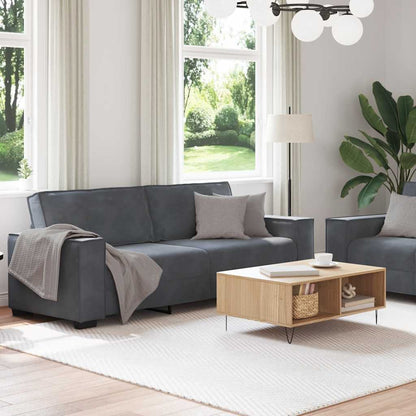 Set di Divani 2 pz con Cuscini Grigio Scuro in Velluto | homemem39