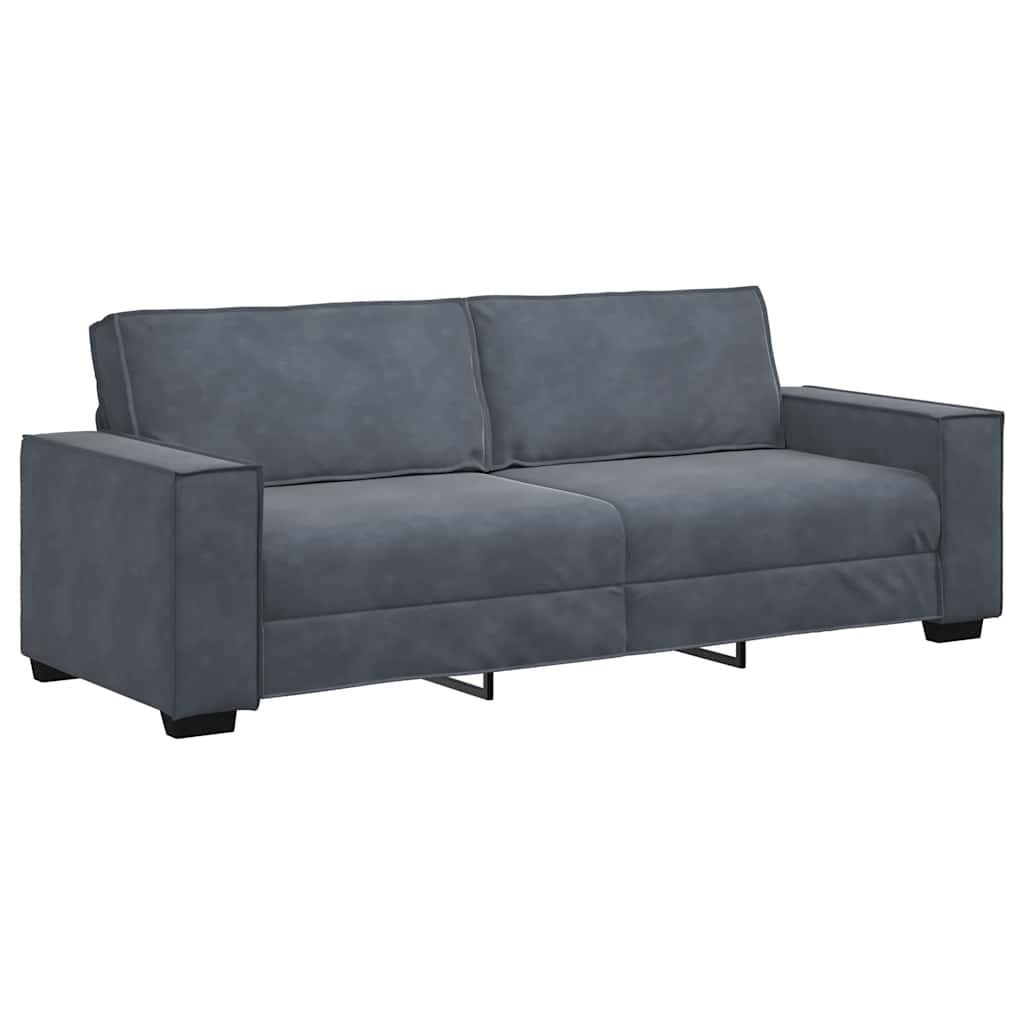 Set di Divani 2 pz con Cuscini Grigio Scuro in Velluto | homemem39