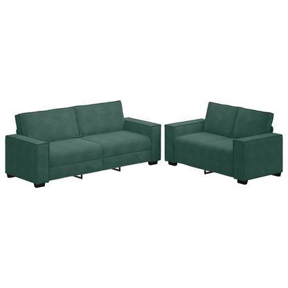 Set di Divani 2 pz con Cuscini Verde scuro in Velluto - homemem39