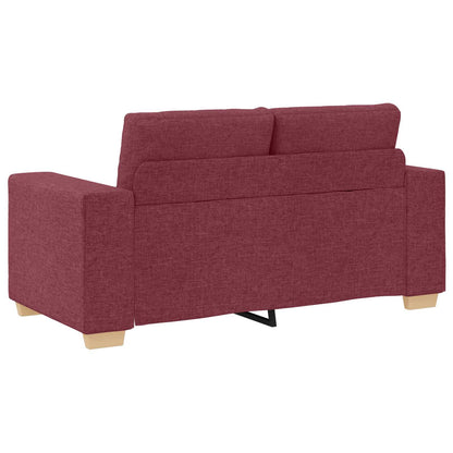Divano 2 pcs Rosso Vino 221 x 80 x 80 cm Tessuto misto lino | homemem39