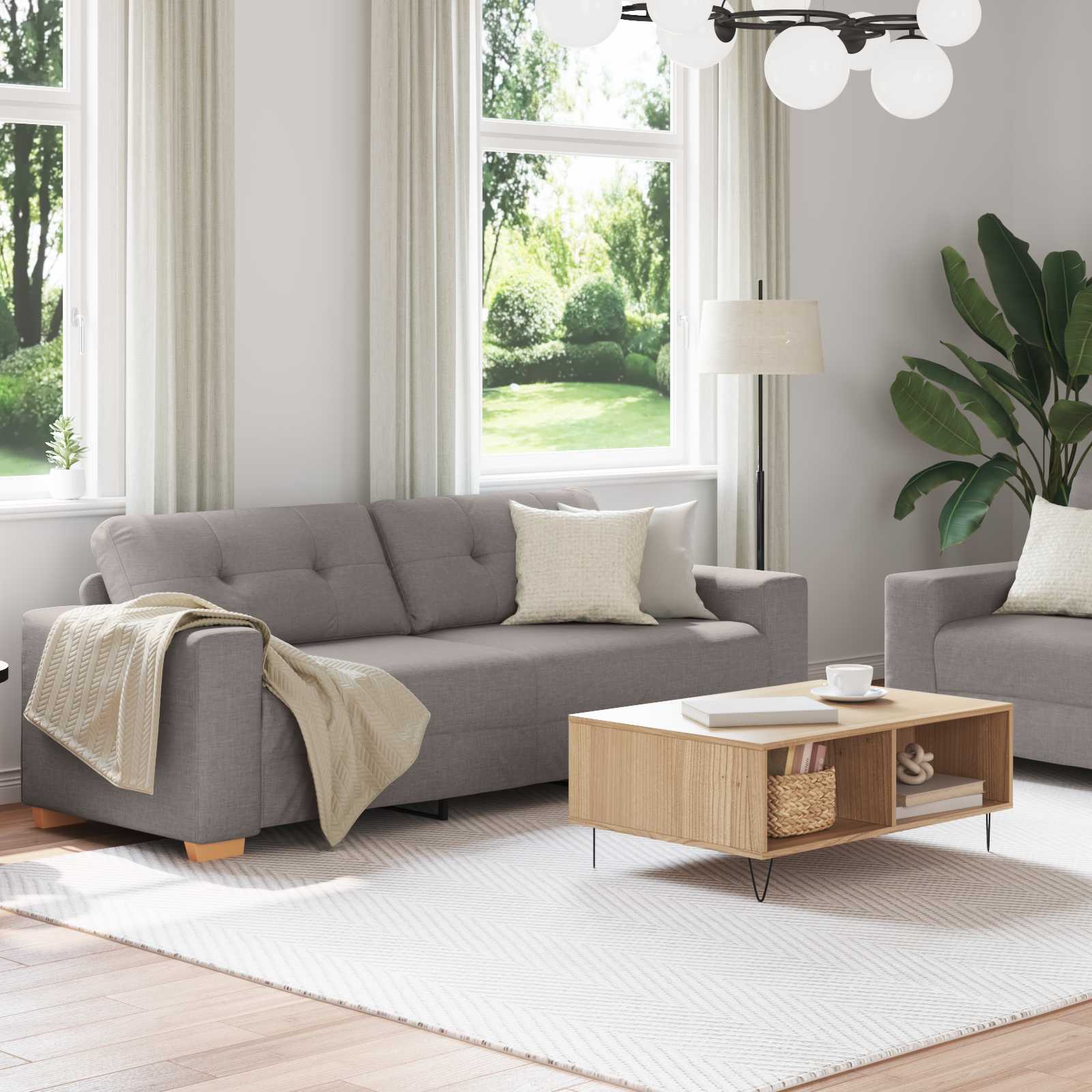 Divano 2 pcs Talpa 221 x 80 x 80 cm Tessuto misto lino | homemem39