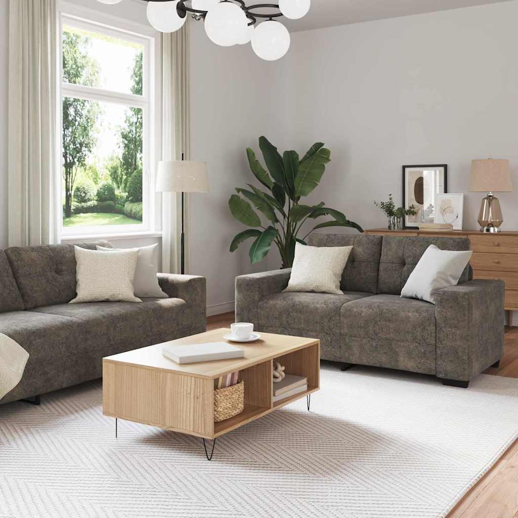 Divano 2 pcs Grigio scuro 221 x 80 x 80 cm Tessuto | homemem39