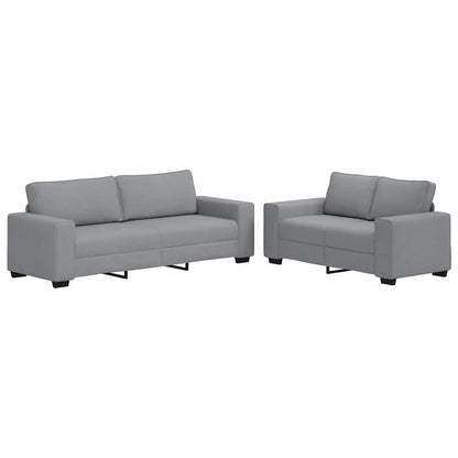 Set di Divani 2 pz con Cuscini Grigio Chiaro in Tessuto - homemem39