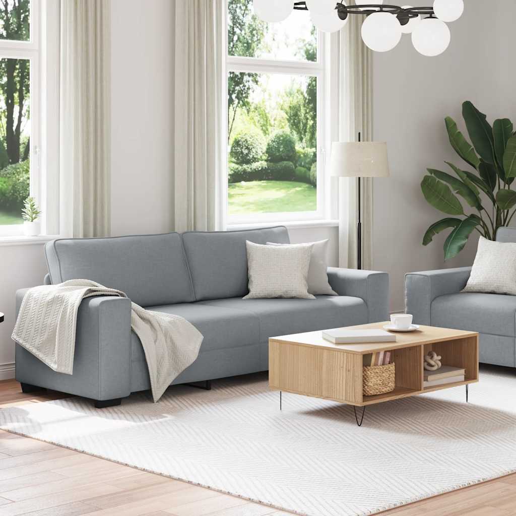 Set di Divani 2 pz con Cuscini Grigio Chiaro in Tessuto | homemem39