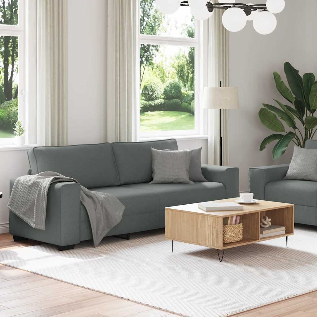 Set di Divani 2 pz con Cuscini Grigio Scuro in Tessuto | homemem39