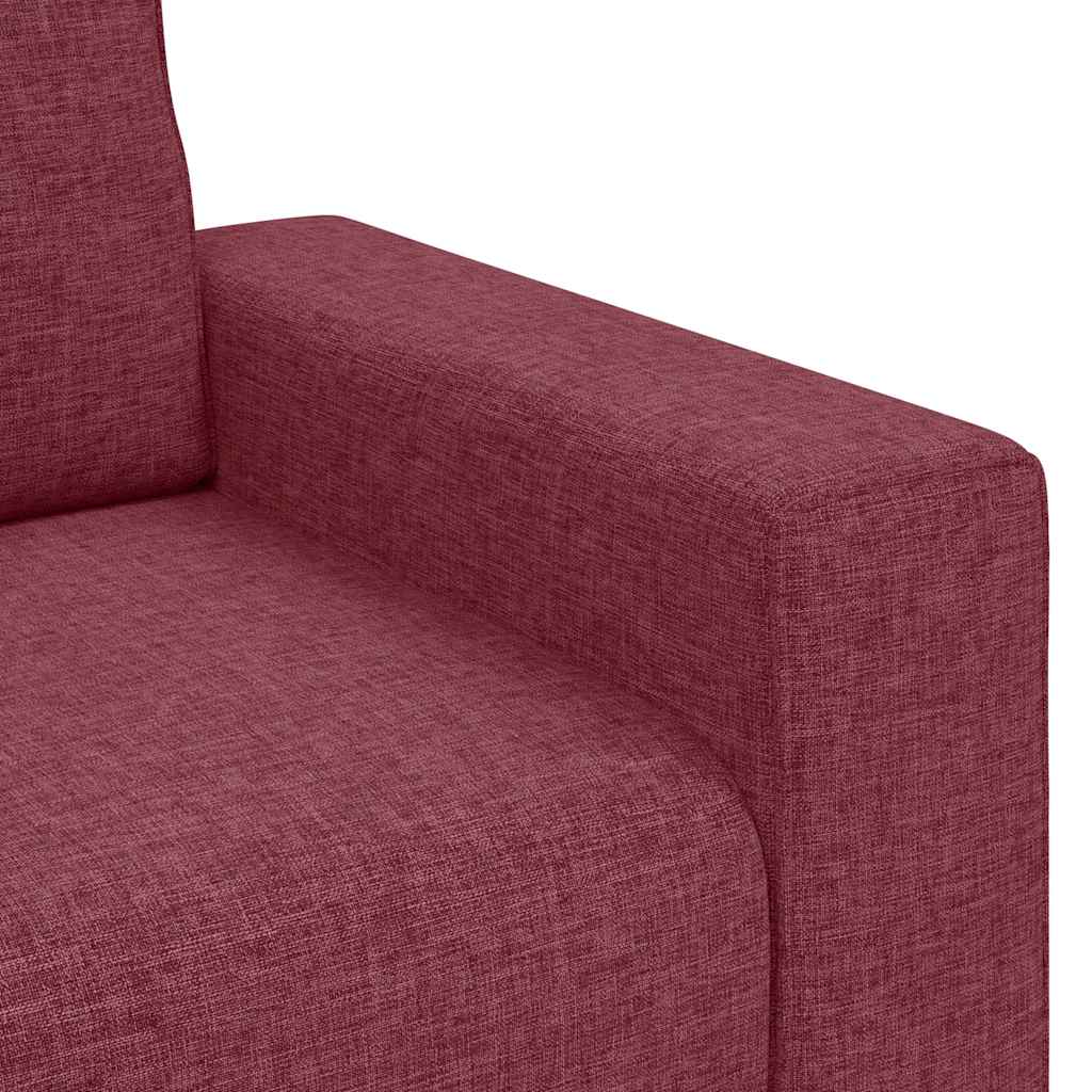Set di Divani 2 pz con Cuscini Rosso Vino in Tessuto | homemem39