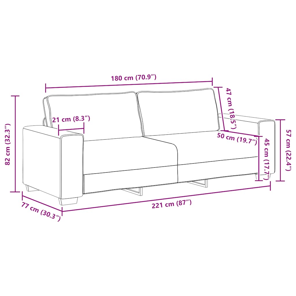 Set di Divani 2 pz con Cuscini Rosso Vino in Tessuto | homemem39