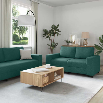 Set di Divani 2 pz con Cuscini Verde scuro in Tessuto | homemem39