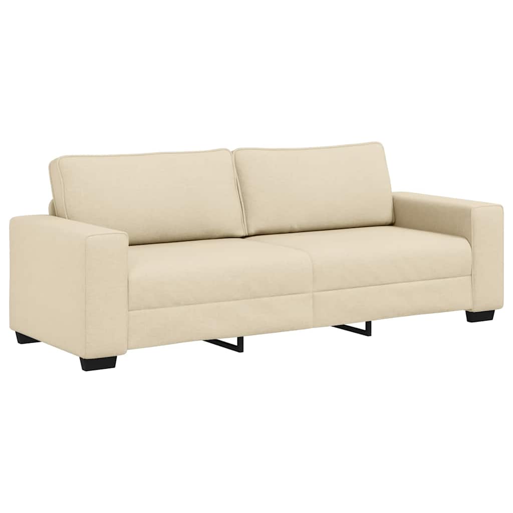 Set di Divani 2 pz con Cuscini Crema in Tessuto | homemem39