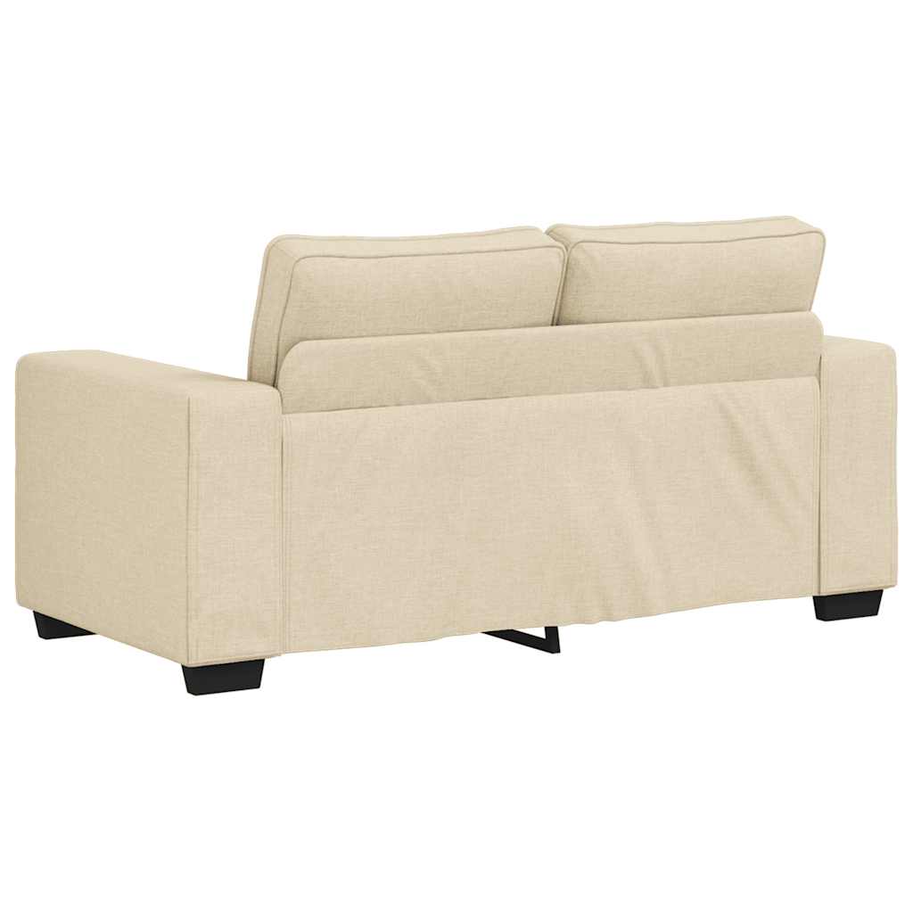 Set di Divani 2 pz con Cuscini Crema in Tessuto | homemem39