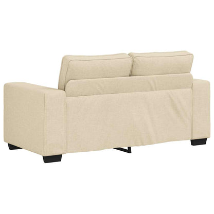 Set di Divani 2 pz con Cuscini Crema in Tessuto | homemem39