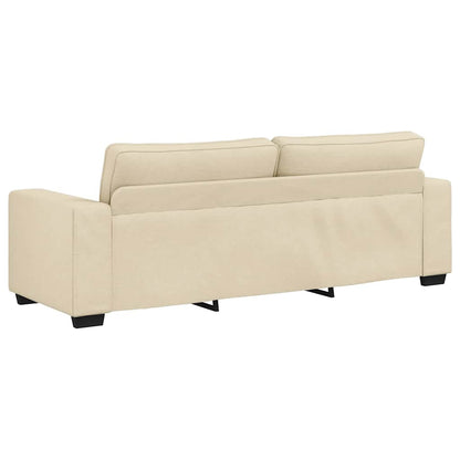 Set di Divani 2 pz con Cuscini Crema in Tessuto | homemem39