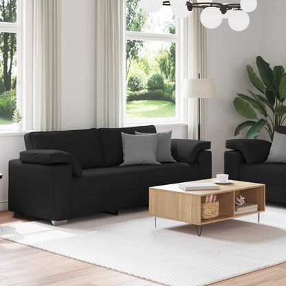 Divano 2 pcs Nero 219 x 80 x 82 cm Tessuto