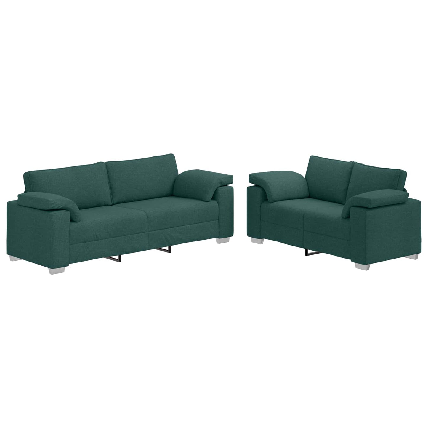 Set di divani 2 pcs Verde Scuro 219 x 77 x 82 cm Tessuto
