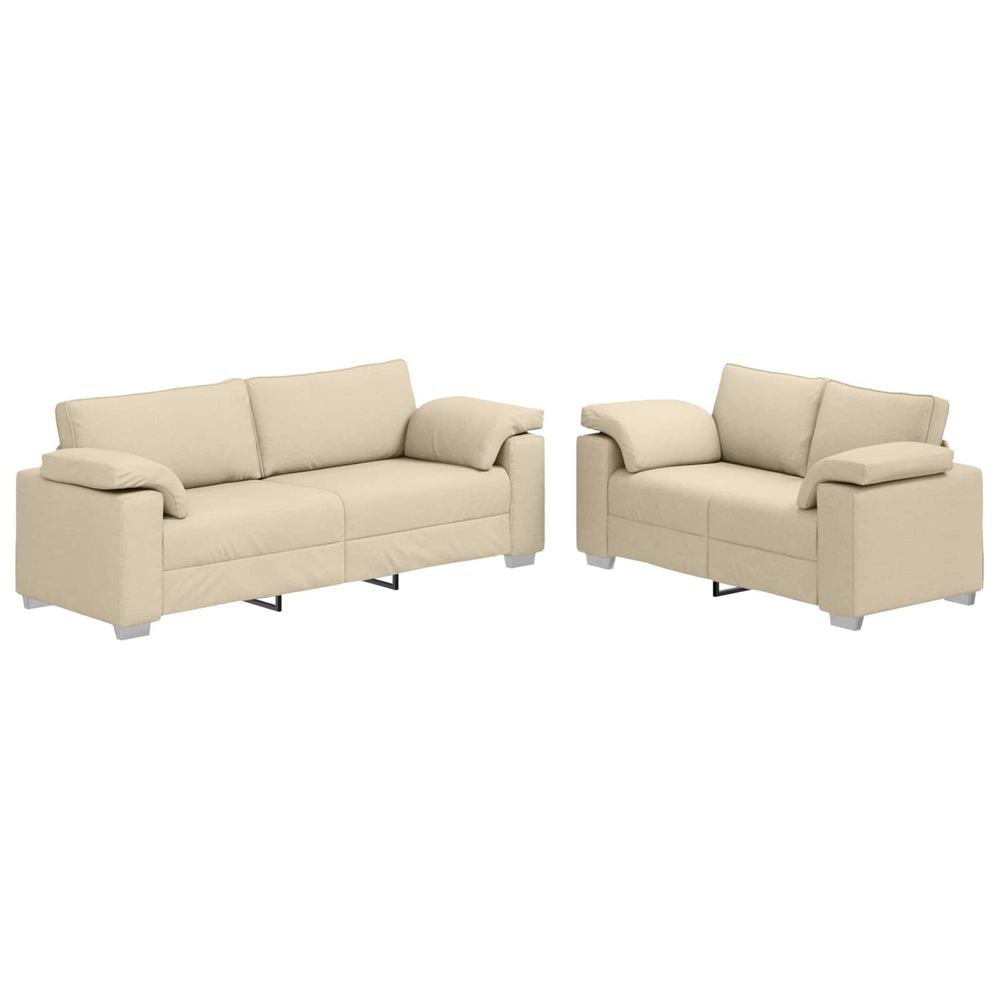 Divano 2 pcs Crema 219 x 80 x 82 cm Tessuto | homemem39