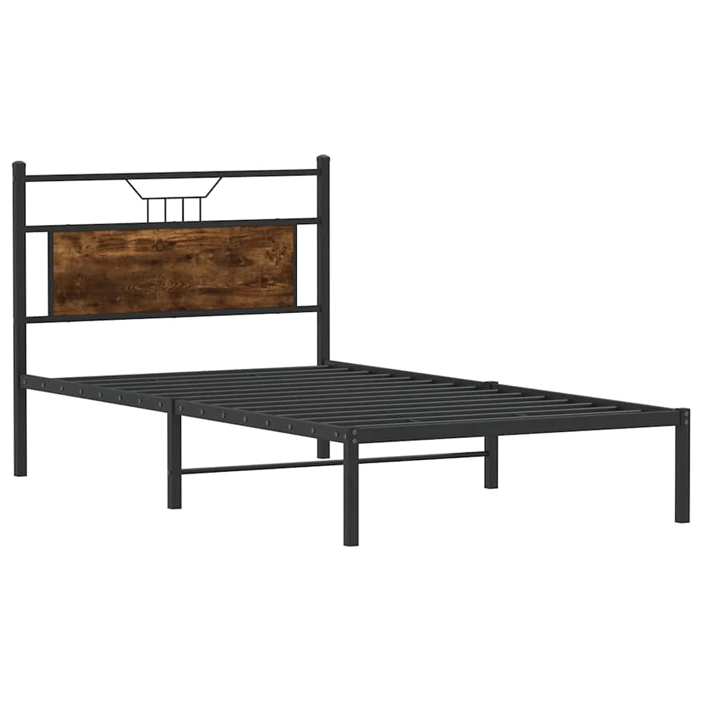 Giroletto senza Materasso Rovere Fumo 100x190 cm in Truciolato