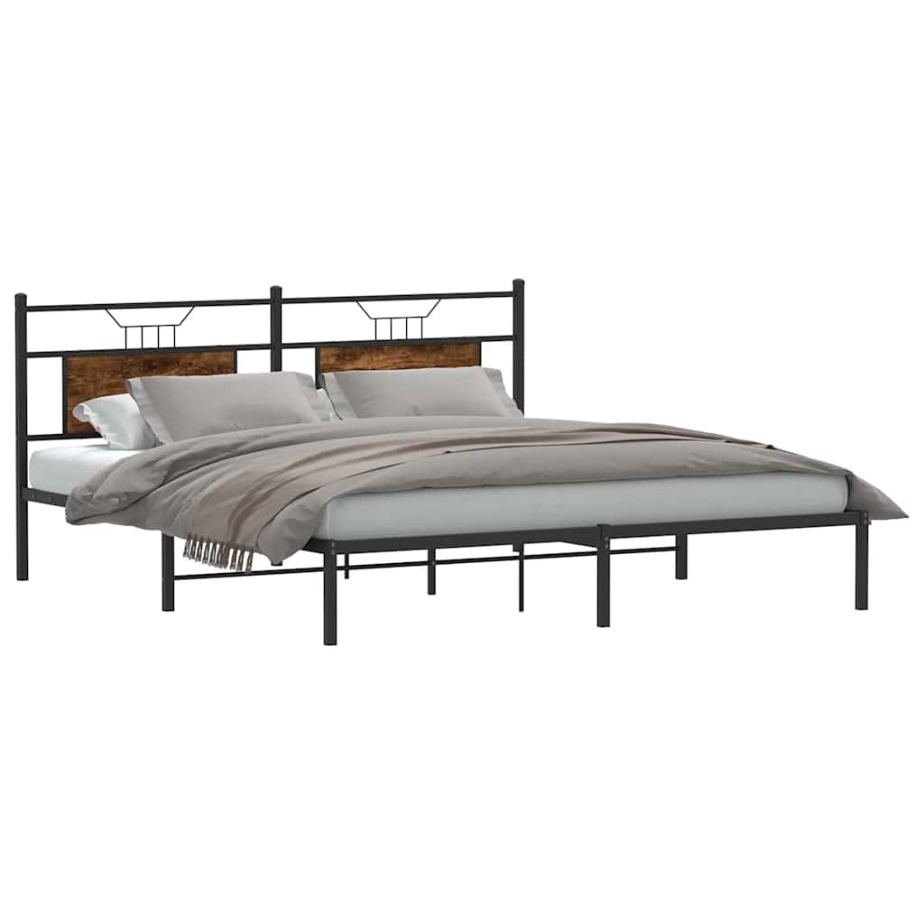 Giroletto senza Materasso Rovere Fumo 183x203 cm in Truciolato | homemem39
