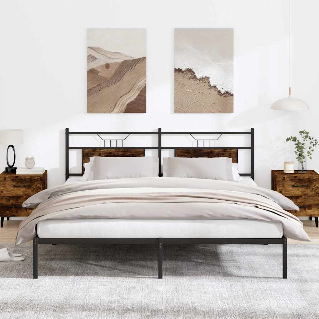 Giroletto senza Materasso Rovere Fumo 183x203 cm in Truciolato | homemem39