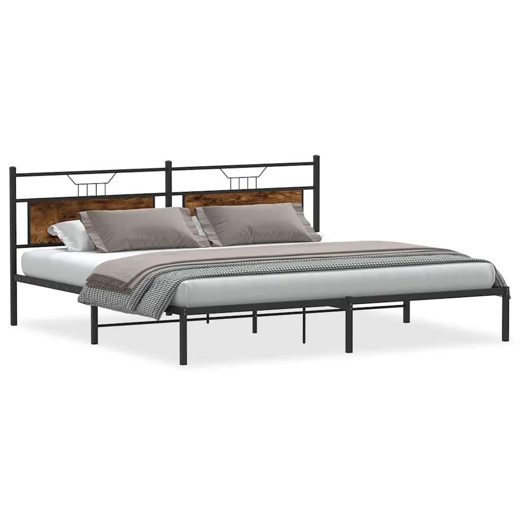 Giroletto senza Materasso Rovere Fumo 193x203 cm in Truciolato