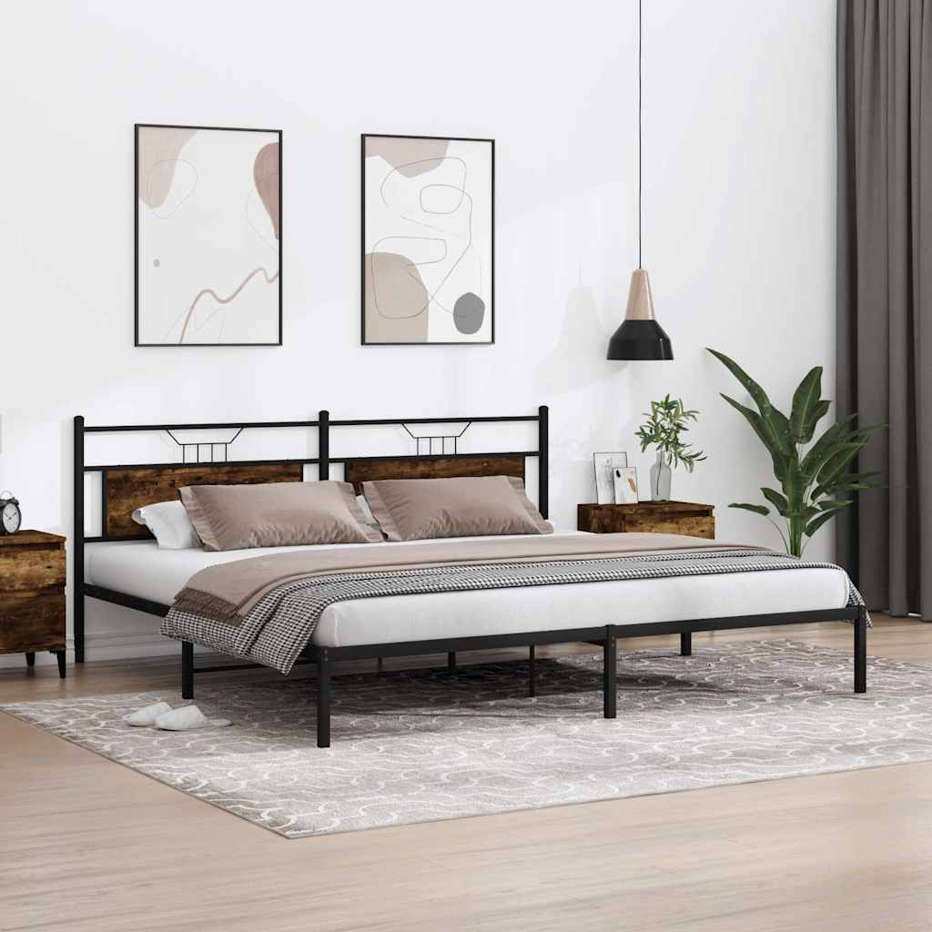Giroletto senza Materasso Rovere Fumo 193x203 cm in Truciolato