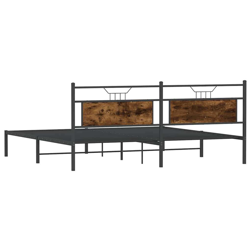 Giroletto senza Materasso Rovere Fumo 193x203 cm in Truciolato