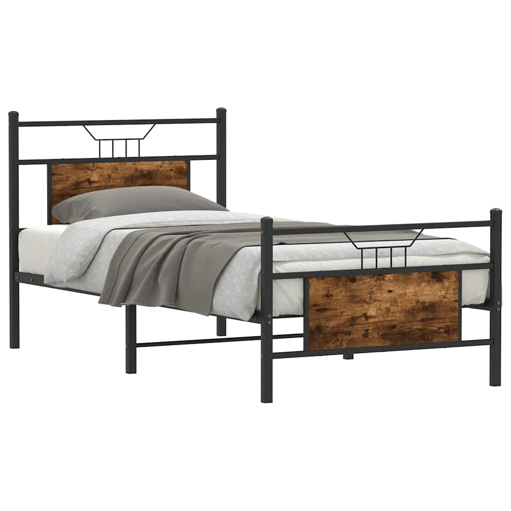 Giroletto senza Materasso Rovere Fumo 90x190 cm in Truciolato | homemem39