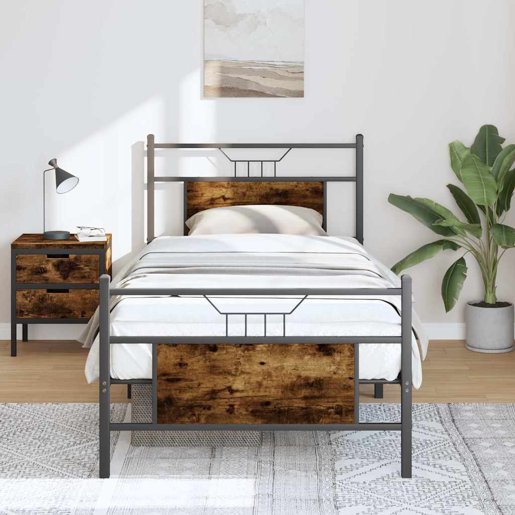 Giroletto senza Materasso Rovere Fumo 90x190 cm in Truciolato