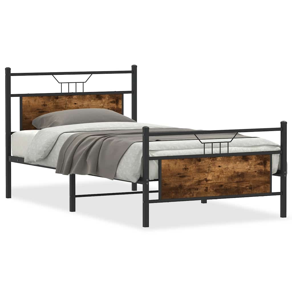 Giroletto senza Materasso Rovere Fumo 100x190 cm in Truciolato