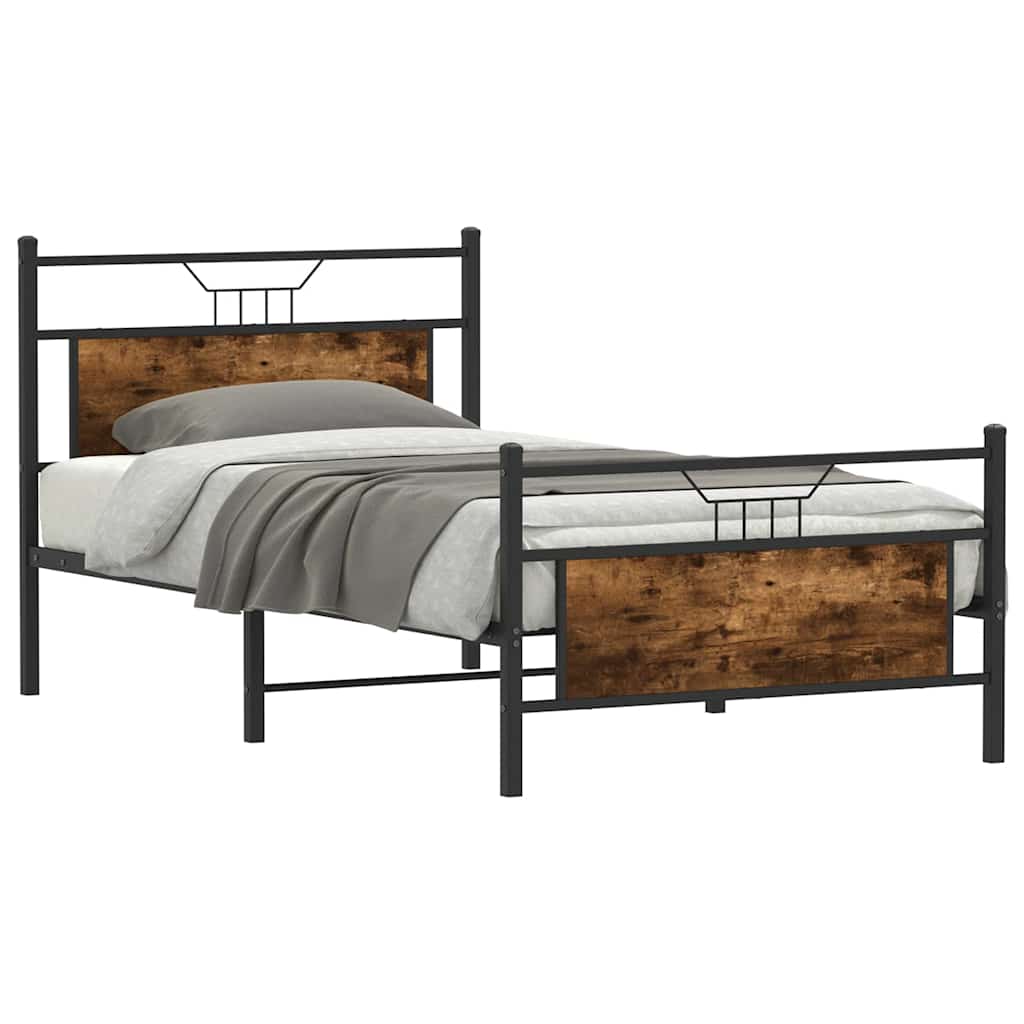 Giroletto senza Materasso Rovere Fumo 100x200 cm in Truciolato | homemem39