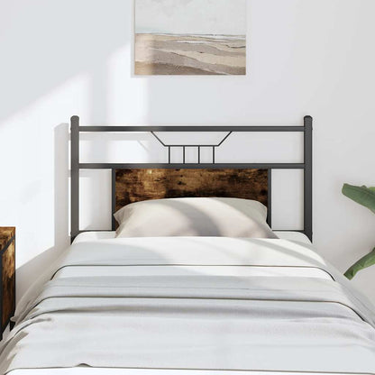 Testiera Rovere Fumo 80 cm in Legno Multistrato e Acciaio - homemem39