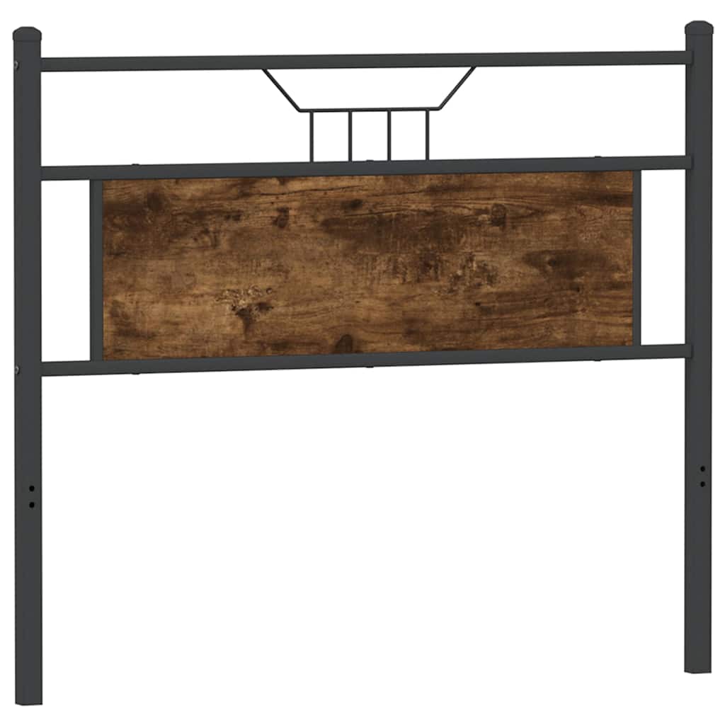 Testiera Rovere Fumo 100 cm in Legno Multistrato e Acciaio - homemem39