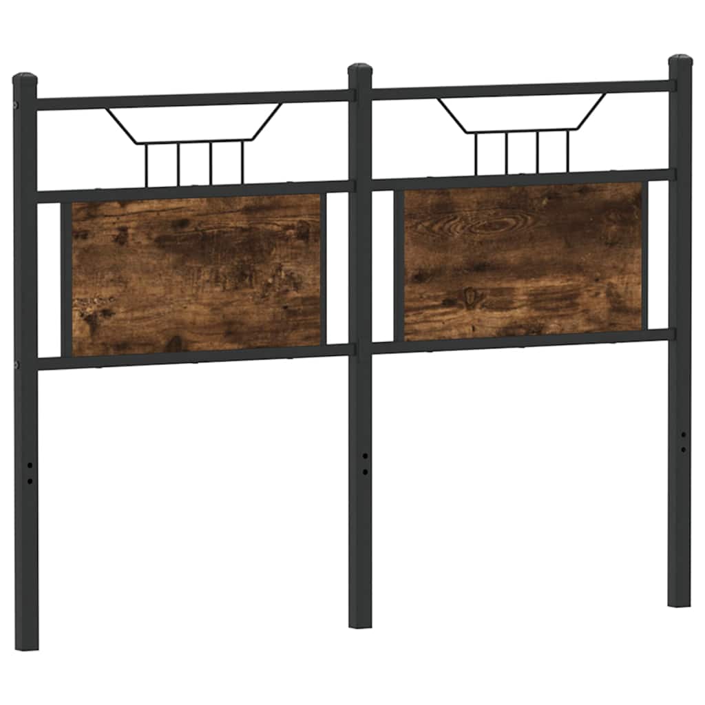 Testiera Rovere Fumo 120 cm in Legno Multistrato e Acciaio - homemem39