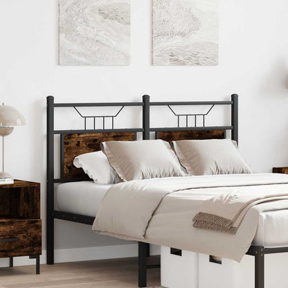 Testiera Rovere Fumo 120 cm in Legno Multistrato e Acciaio - homemem39