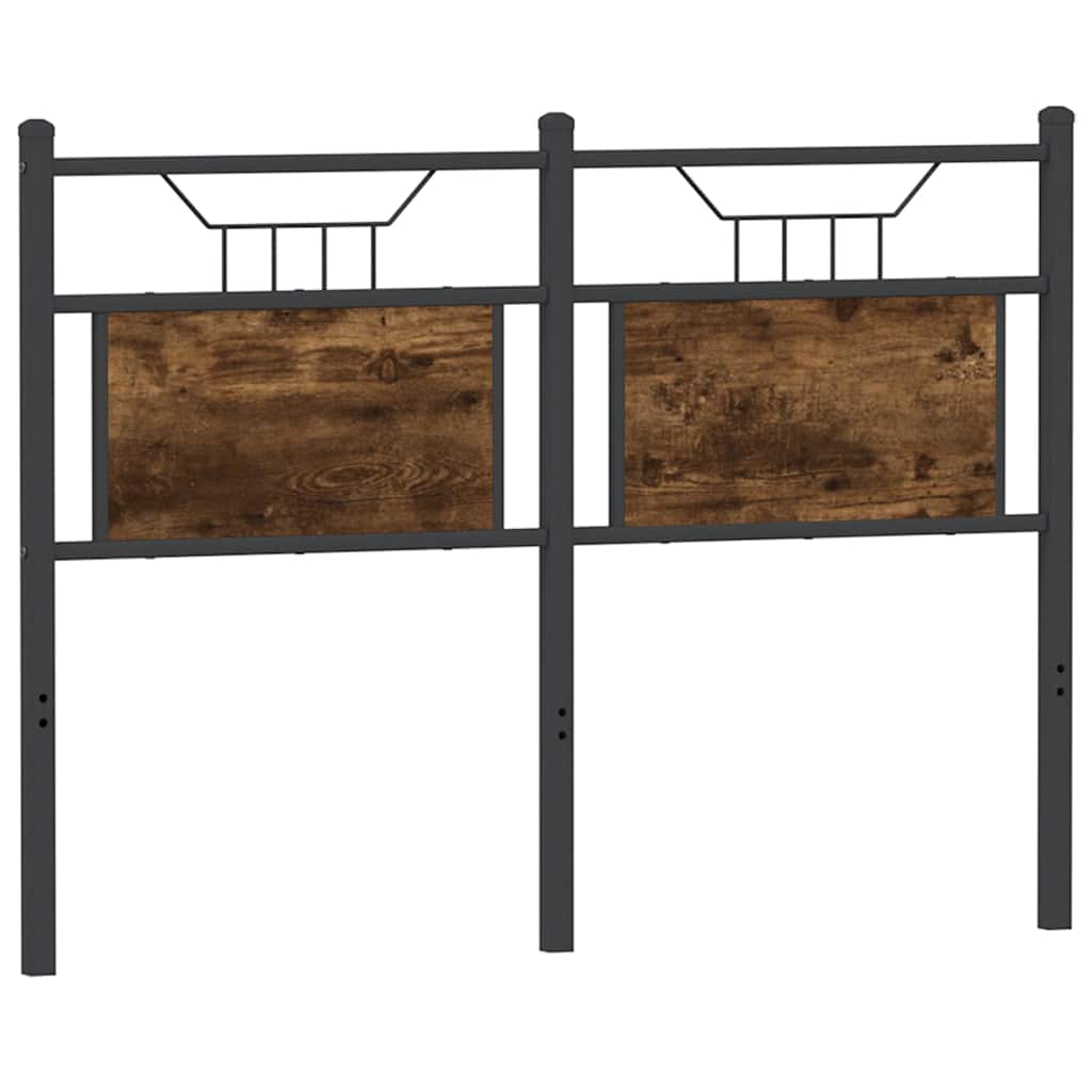 Testiera Rovere Fumo 120 cm in Legno Multistrato e Acciaio - homemem39