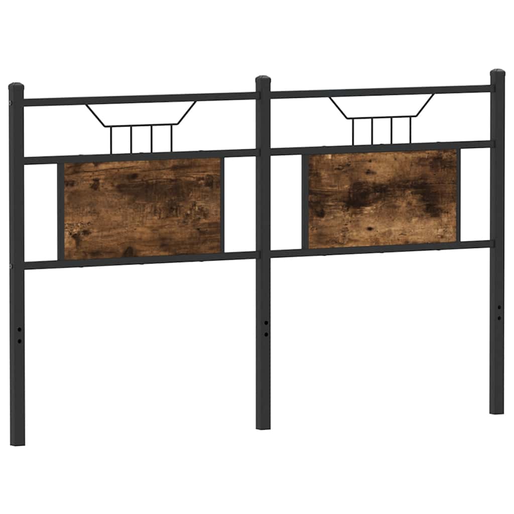 Testiera Rovere Fumo 137 cm in Legno Multistrato e Acciaio - homemem39