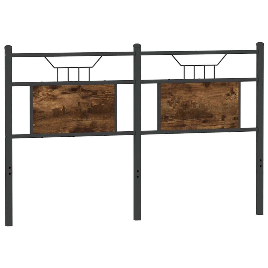 Testiera Rovere Fumo 137 cm in Legno Multistrato e Acciaio - homemem39