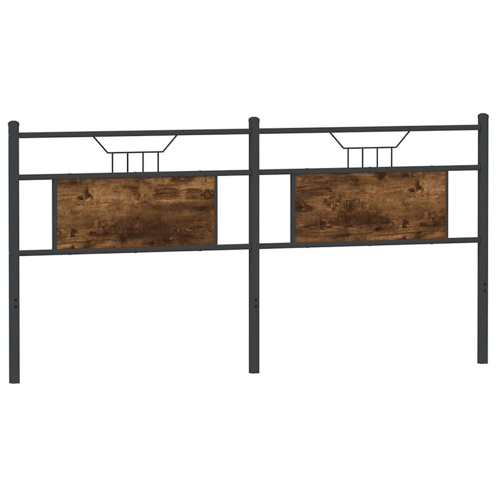 Testiera Rovere Fumo 180 cm in Legno Multistrato e Acciaio - homemem39