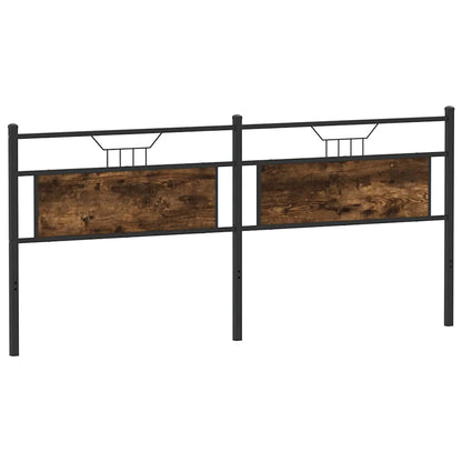 Testiera Rovere Fumo 193 cm in Legno Multistrato e Acciaio - homemem39