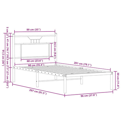 Giroletto senza Materasso Rovere Sonoma 90x200 cm in Truciolato