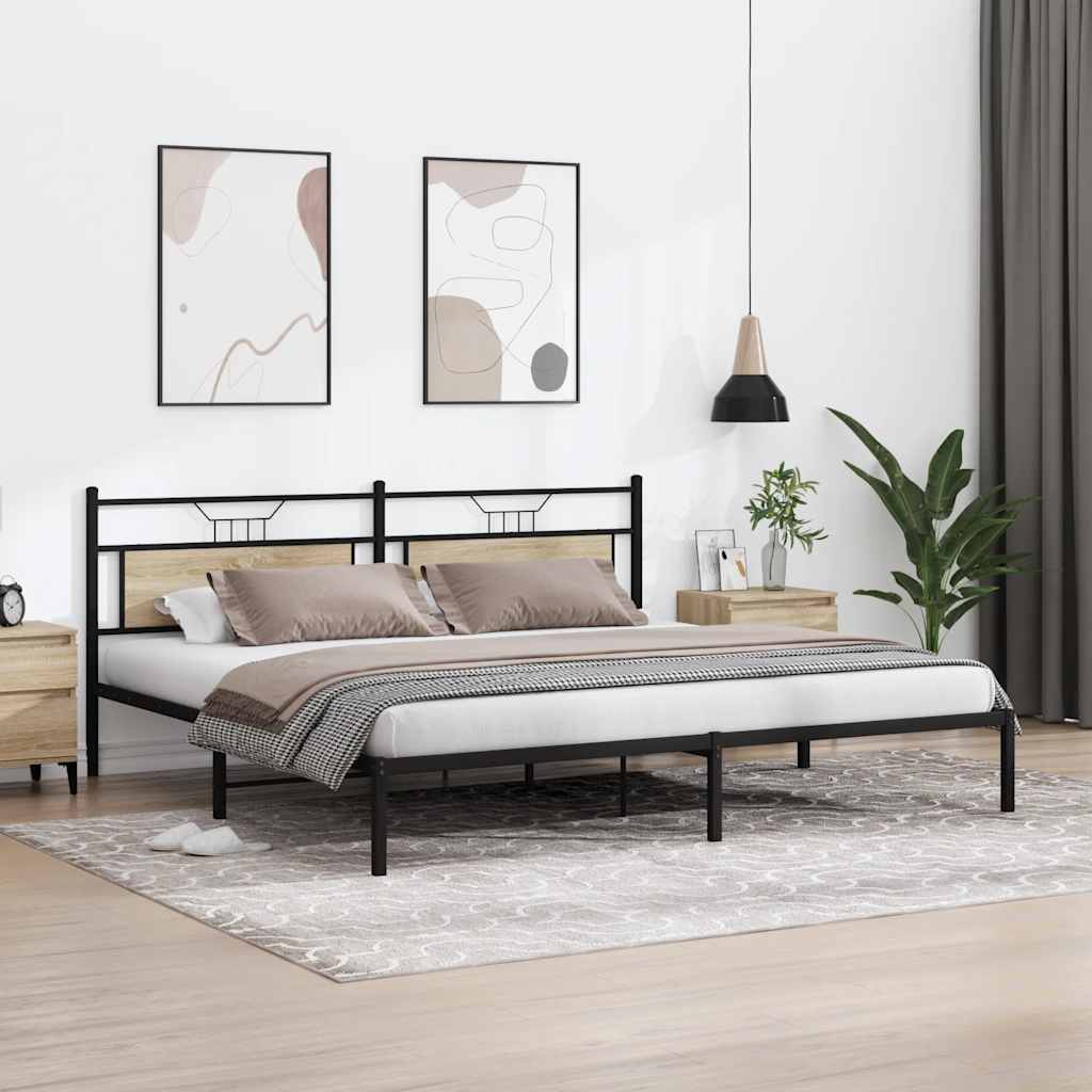 Giroletto senza Materasso Rovere Sonoma 193x203cm in Truciolato