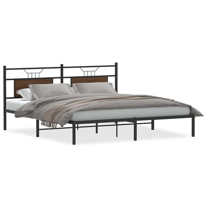 Giroletto senza Materasso Rovere Marrone 183x203 cm Truciolato | homemem39